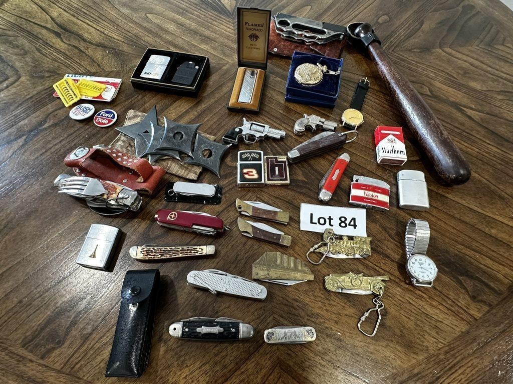Asst. Of Misc Collectables, Knives, Lighters