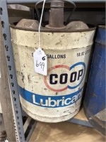 Vintage COOP Lubricant 5 Gallon Can