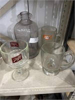Schlitz, A&W Mugs and 1/2 Gallon Glass Jar