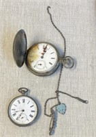 2 Coin Silver Pocket Watches