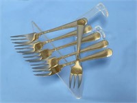 6 Small 3 Tine Forks.  Dutch Made.  Marked: GERO