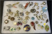 Costume Jewelry Tray Brooches