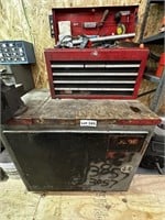 Tool Box, Metal Cabinet, Vise, & Tools