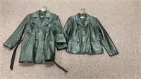 (2) vintage women’s XL leather jackets- C