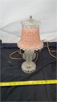 Glass  Budoir Lamps with original Painted Glass
