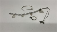 .925 marked but not authenticated charm bracelet,