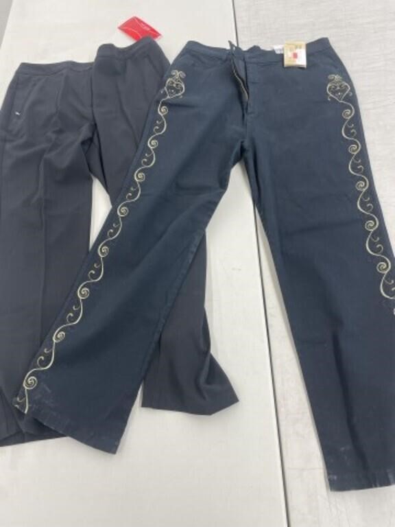 2 Pairs of Black Pants - XXL and 16 R