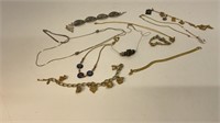 Gold and silver toned jewelry, necklaces and