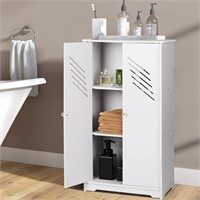 White Bathroom Floor Cabinet Free Standing Storage