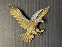 Herbert Rosenthal 18k Gold Eagle Brooch Dia/Plat