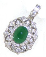 2.85 Ct Sterling Silver Emerald Necklace