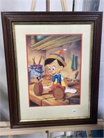 Framed Disney Pinocchio print, 19.5 x 15.5 "