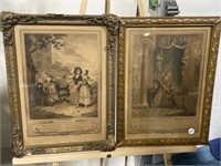 Pair of Vintage Framed Engraving Prints