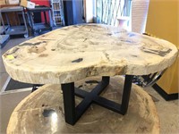 Unique Petrified Wood Coffee Table with Custom