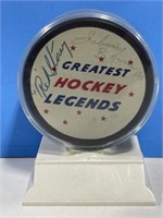 Greatest Legends Hockey Puck Autographed, Red