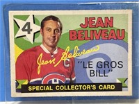 1971-72 OPC Jean Beliveau Special collectors Card