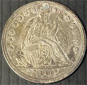 1860 O US Seated Liberty Dollar repaired