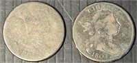 1803 & 1805 US One Cent Coin