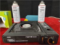 Butane Camping Stove w/ 2 Cans of Butane