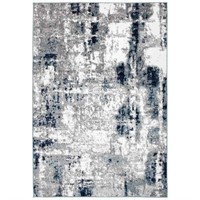 Contemporary Abstract Blue 5 ft. X 7 ft. Area Rug