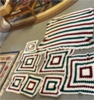 Crochet pillow covers , throws , table covers