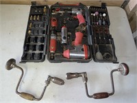 King Canada 71 piece air tool set, 2 hand drills