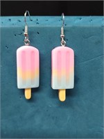 Dark Pink Popsicle Earrings NIP 1.5"