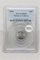 2008 MS69 Statue of Liberty $10 Platinum