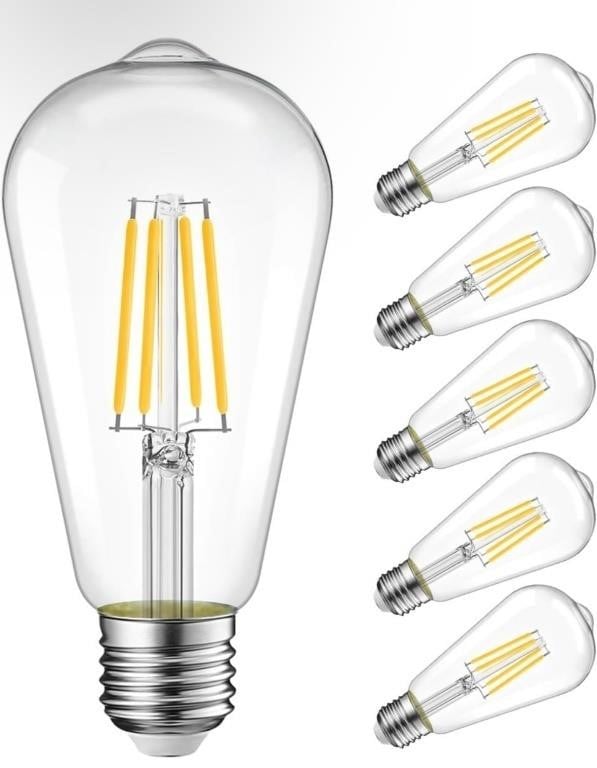 New LVWIT 6 Pack Vintage LED Edison Bulbs 75W