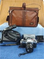 Camera & Video Camera with Attachments In Vintage