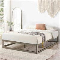 Mellow Metal Bed Frame  Full  Grey 12 Inch