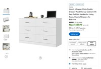 N5025  Homfa 6 Drawer White Double Dresser