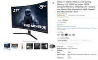 OF2005 27" 144Hz/180Hz Curved Gaming Monitor
