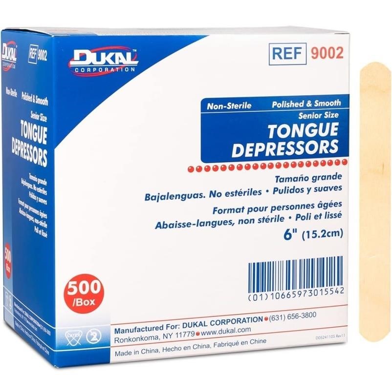 Non-Sterile Tongue Depressors, 6" – Box of 5000