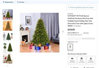 N5183  GOTGELIF Prelit Spruce Christmas Tree 6ft