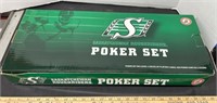 Unopened Saskatchewan Roughriders Poker Set.