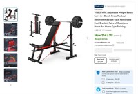 N5031  VIBESPARK 6 in 1 Weight Bench, Resistance B