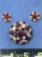 Brooch with matching clip-on Earrings