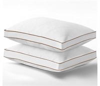 Feather Bed Pillows Queen Size Set of 2, Flat