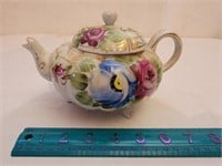 Nippon Footed Tea Pot Hand Painted