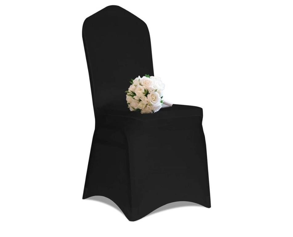 Black Chair Covers, 50 PCS Banquet Stretch