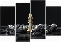 4 Piece Canvas Set: Chess King  Ready to Hang