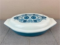 Vintage Pyrex Blue Horizon Divided 1.5q Dish