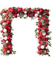 KAHAUL 2PC of 39 Inches Artificial Red Floral