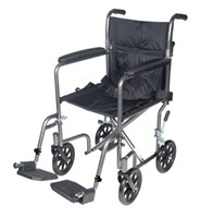 Lightweight Steel Transport Wheelchair, 17", Full
