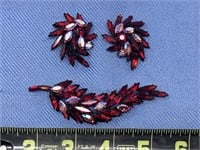 Brooch with Matching Clip-on Earrings