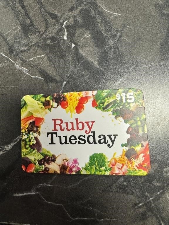 Ruby Tuesday  gift card $15.00 x 6 = $ 90.00