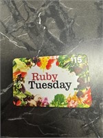 Ruby Tuesday  gift card $15.00 x 6 = $ 90.00