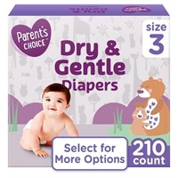 N5225  Parent's Choice Diapers Size 3 - 210 Count