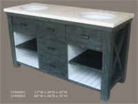 Charcoal with High Light Double Vanity 72''